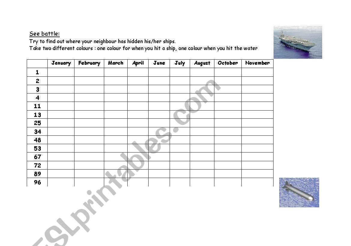 ordinals worksheet