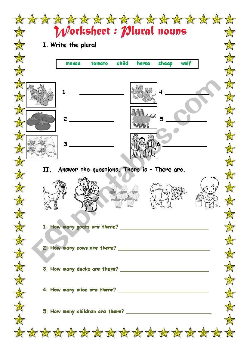 PLURAL NOUNS worksheet