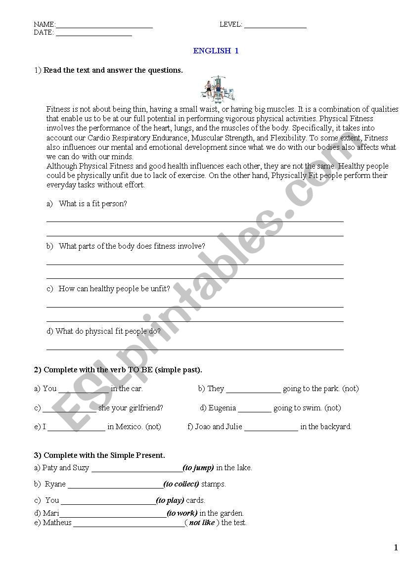 SIMPLE PRESENT worksheet