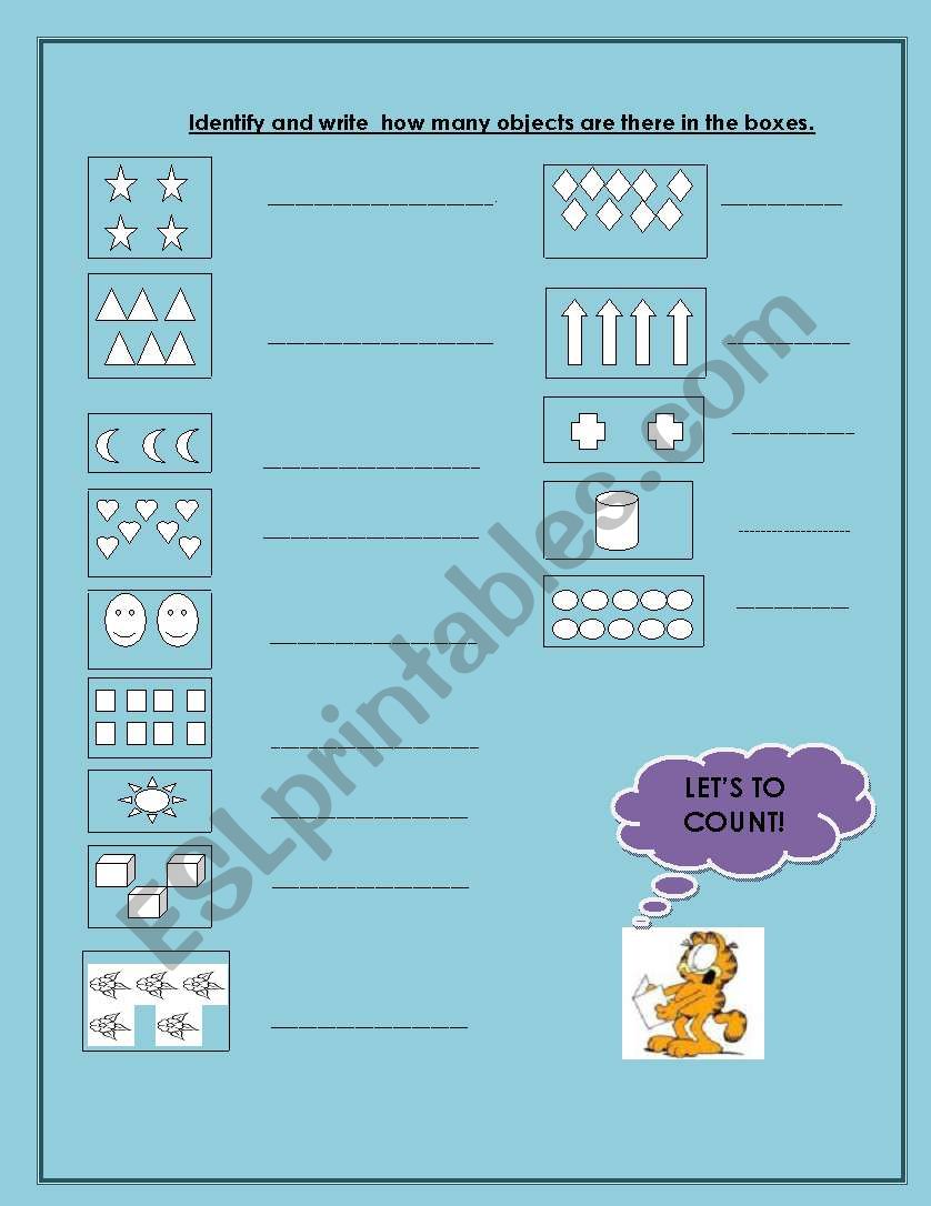 Count and write numbers worksheet
