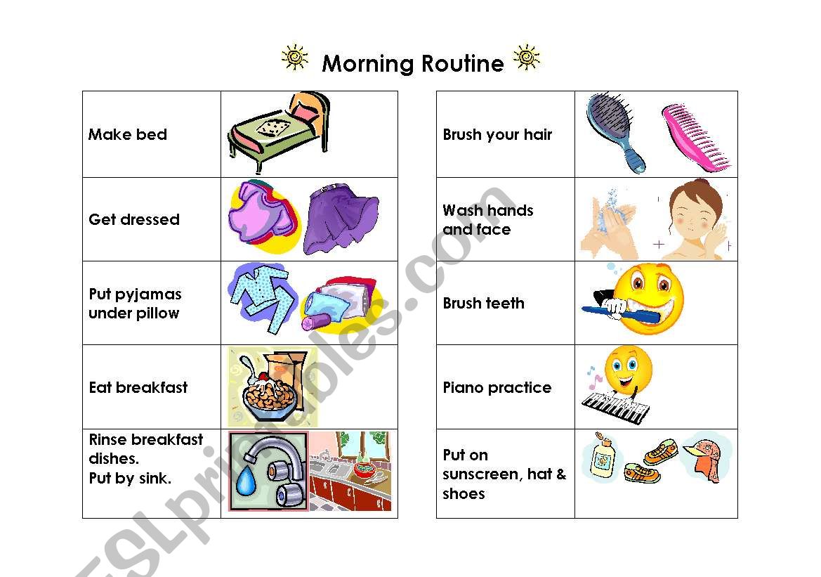 Visual Chart For Morning Routine