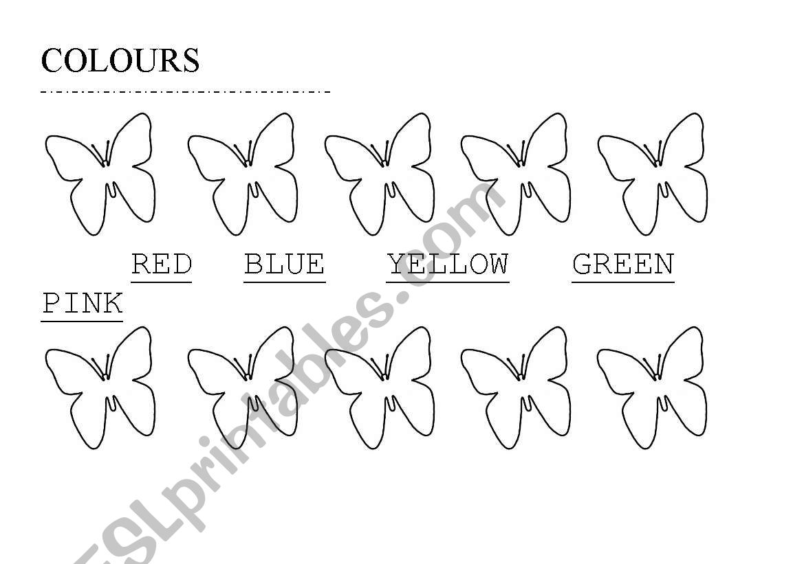 Colours worksheet