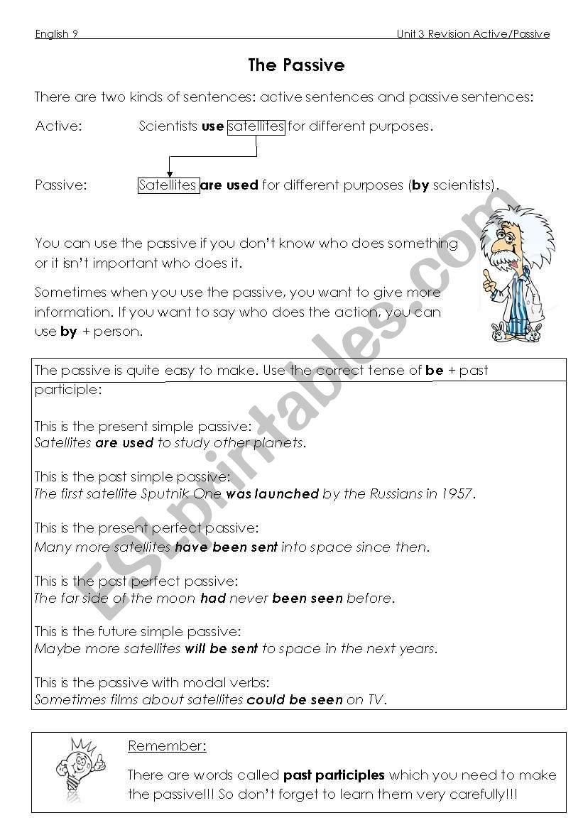 Active- Passive Grammar Rules worksheet