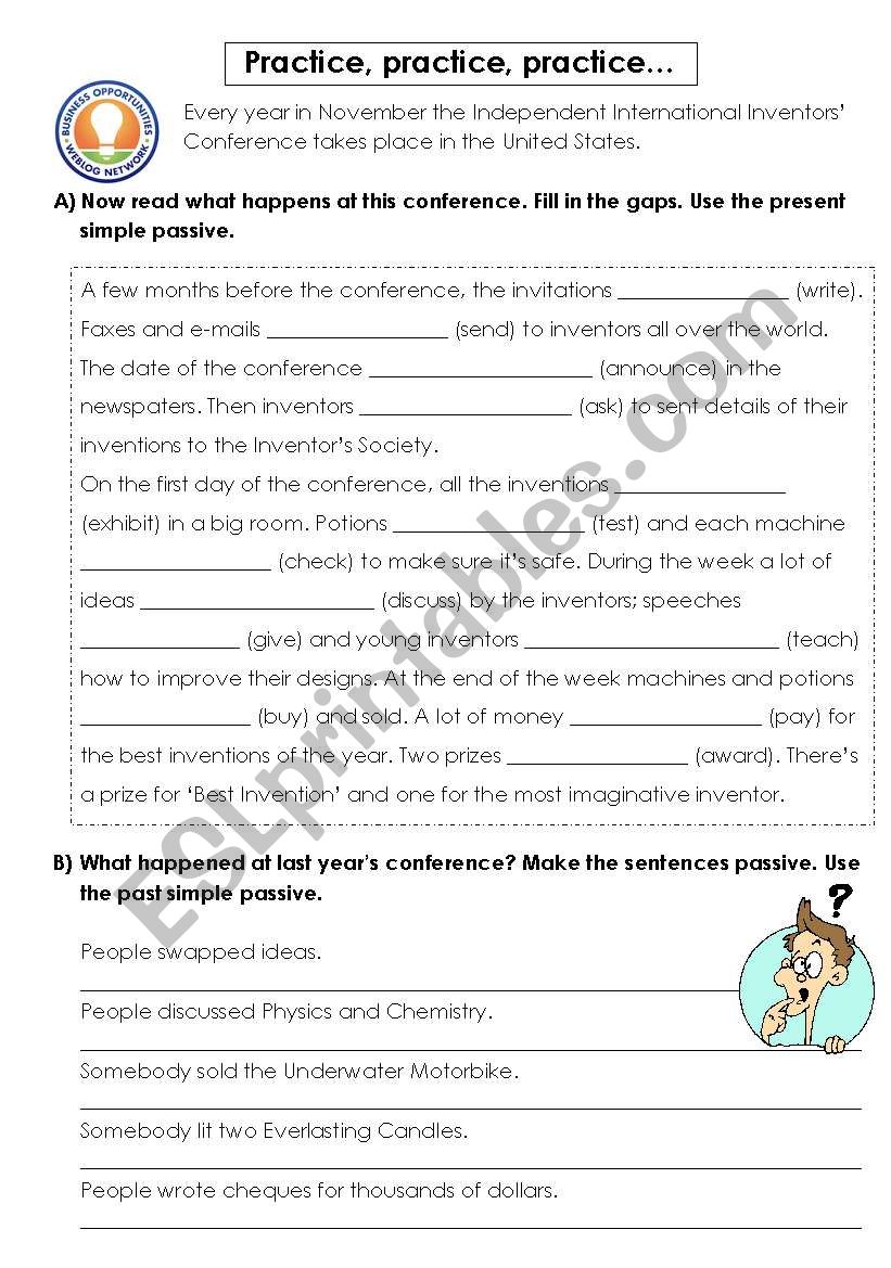 Active - Passive Exercises worksheet