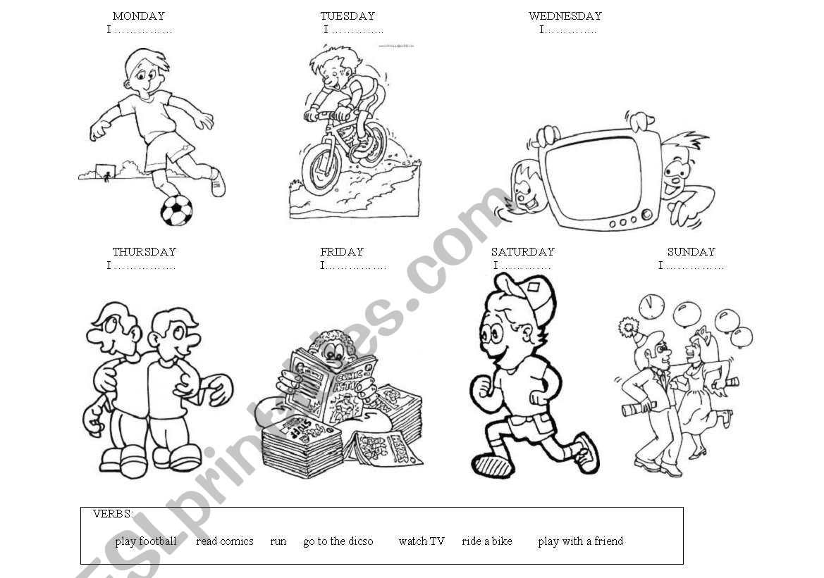 Days of the week worksheet