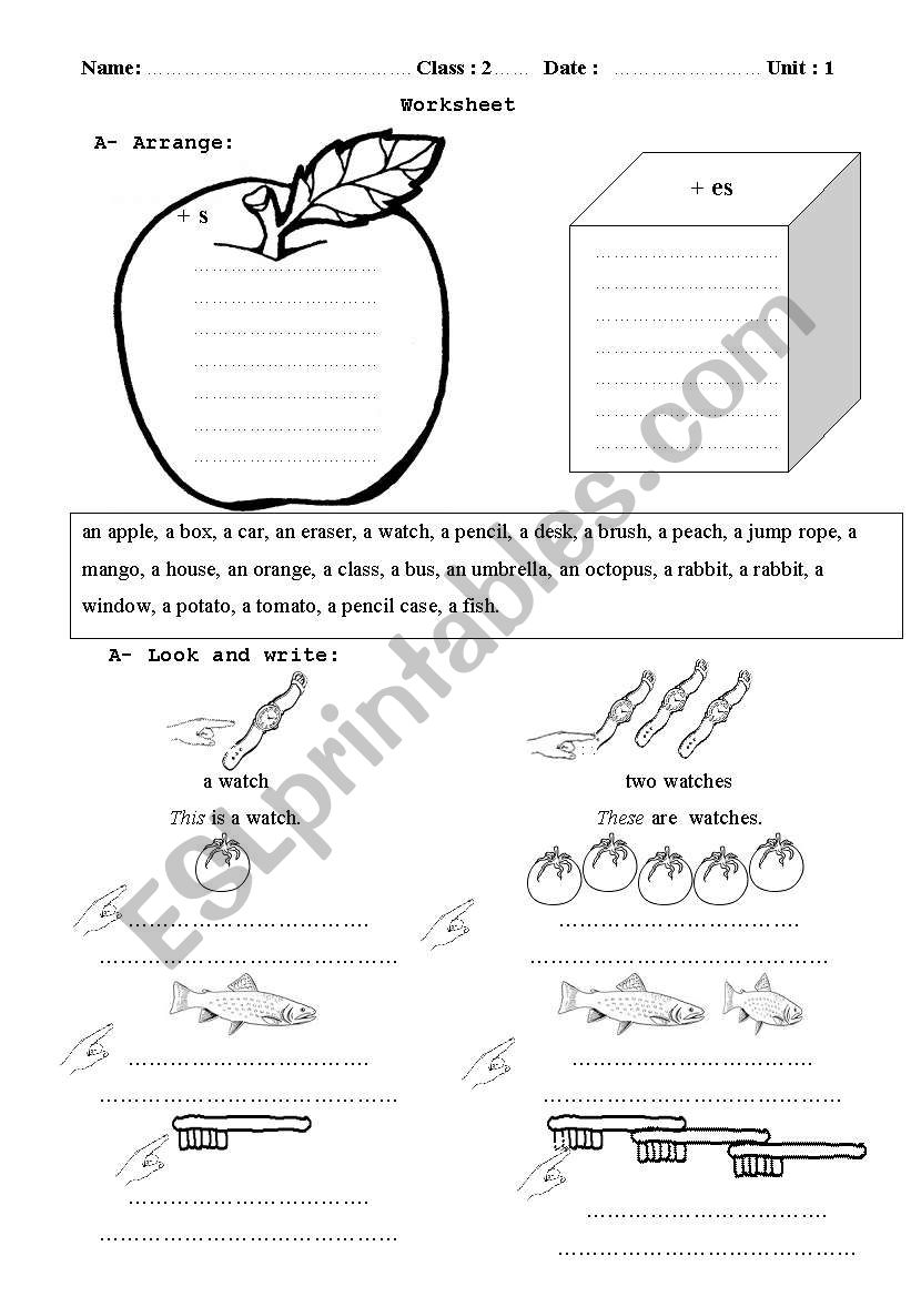 This - that - these - those worksheet