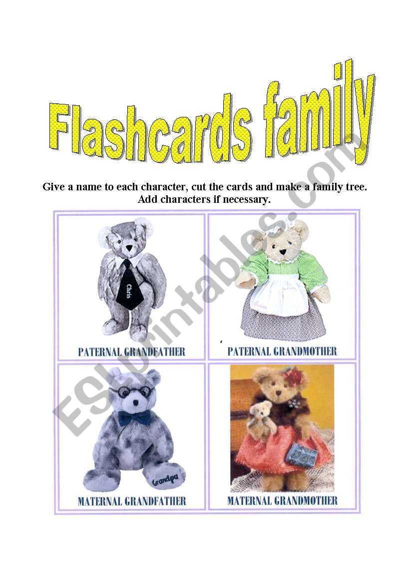 flashcards family worksheet