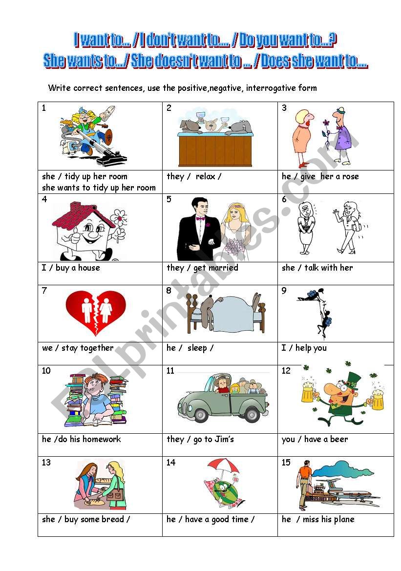 VERB PATTERNS  2 PAGES worksheet