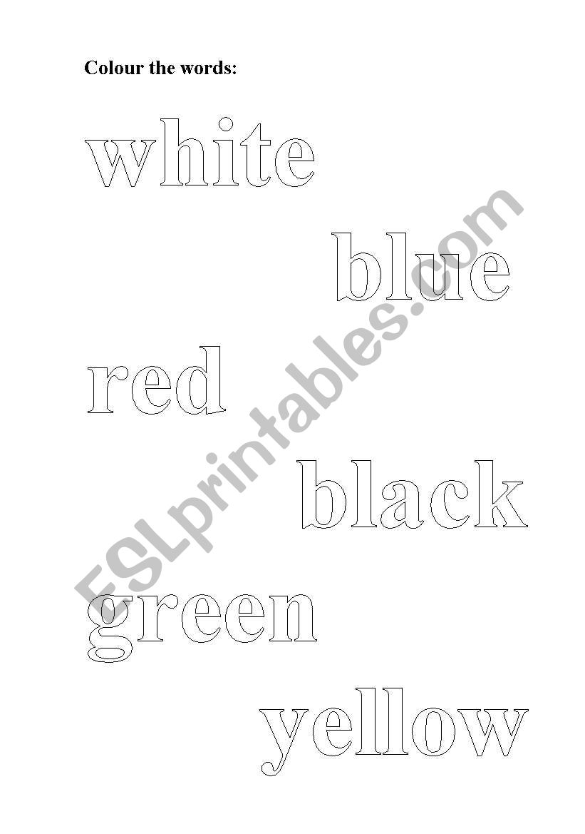 colours worksheet