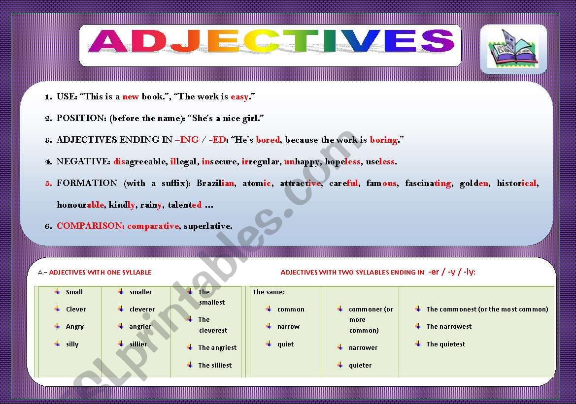 ADJECTIVES worksheet