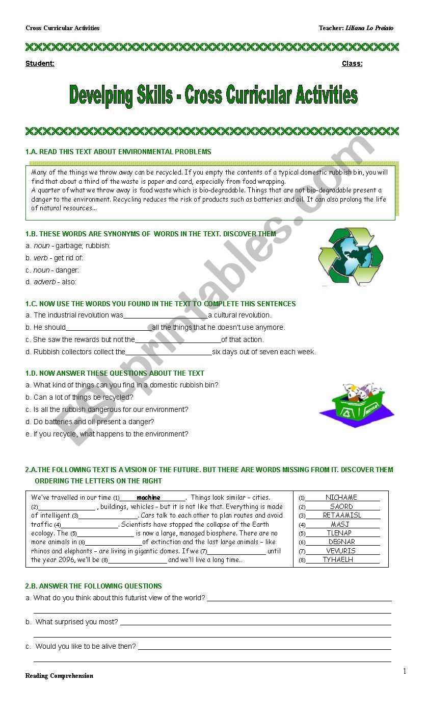 Reading Comprehension worksheet