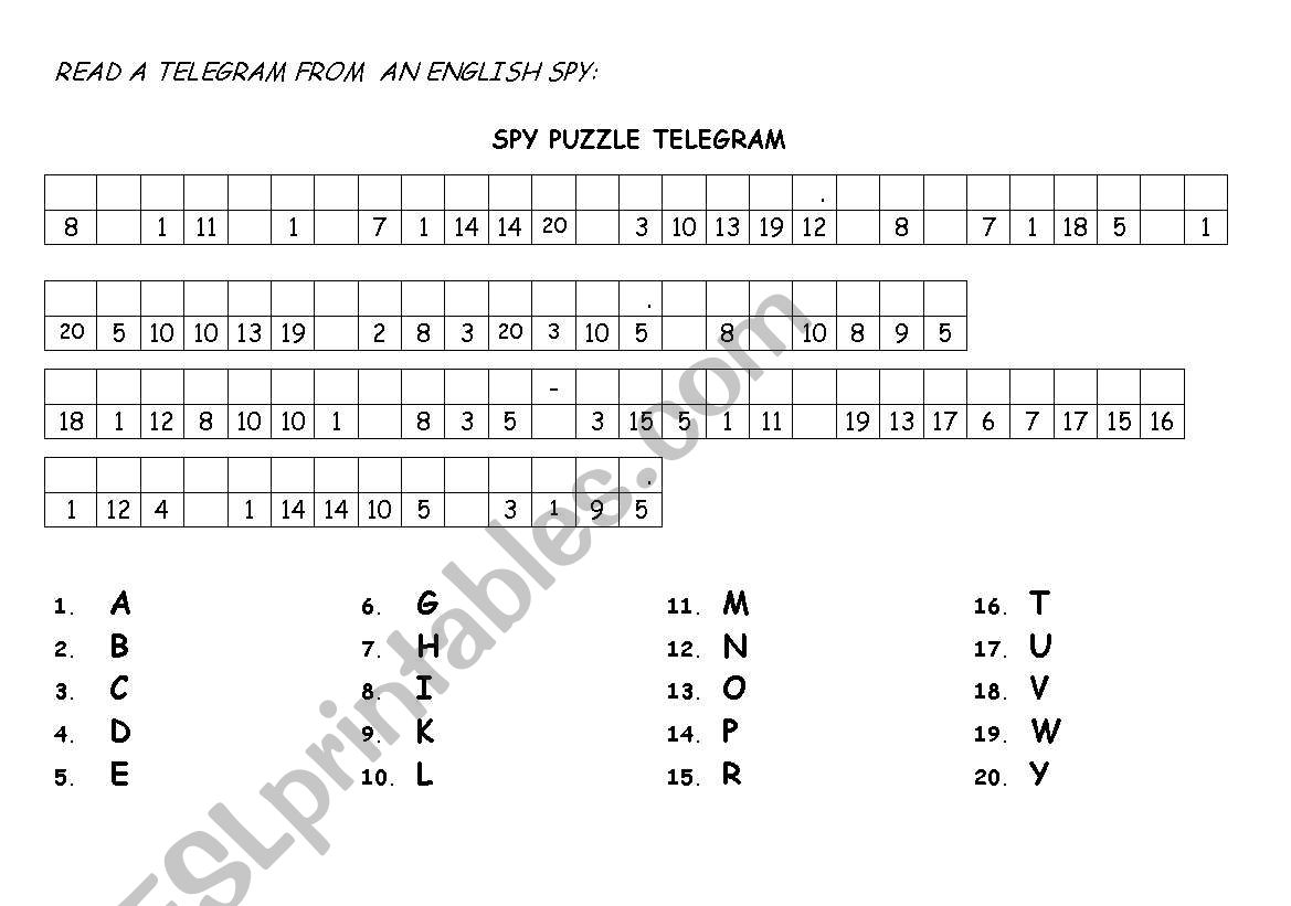 spy puzzle worksheet
