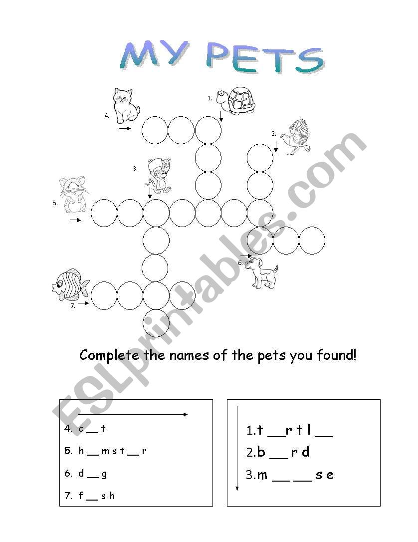 My Pets worksheet