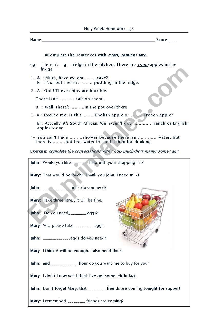 Holy week worksheet