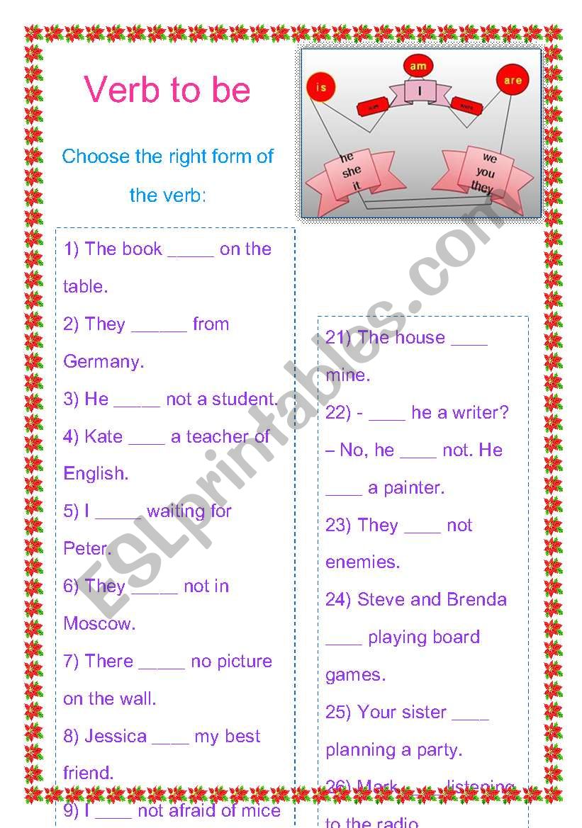 Verb to be worksheet