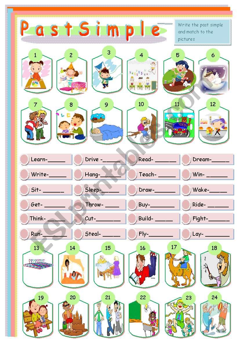 past simple-irregular verbs worksheet