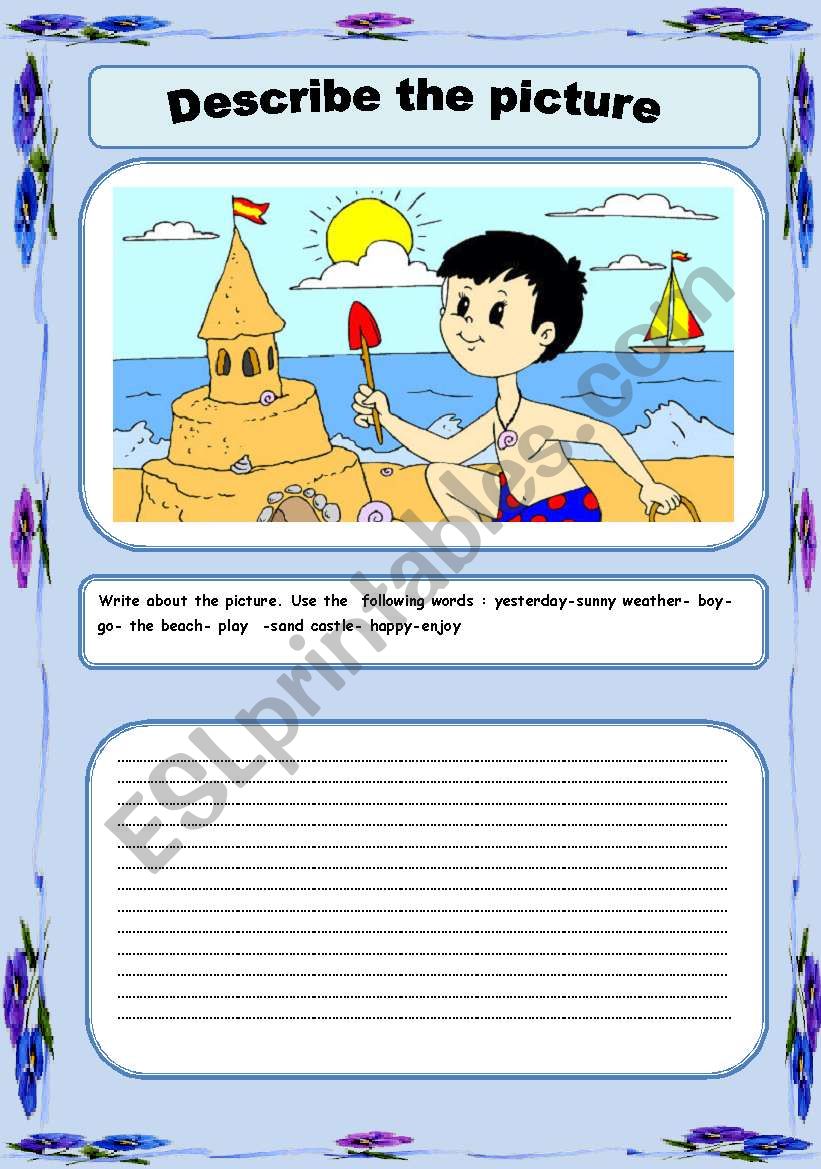 Describe the picture worksheet