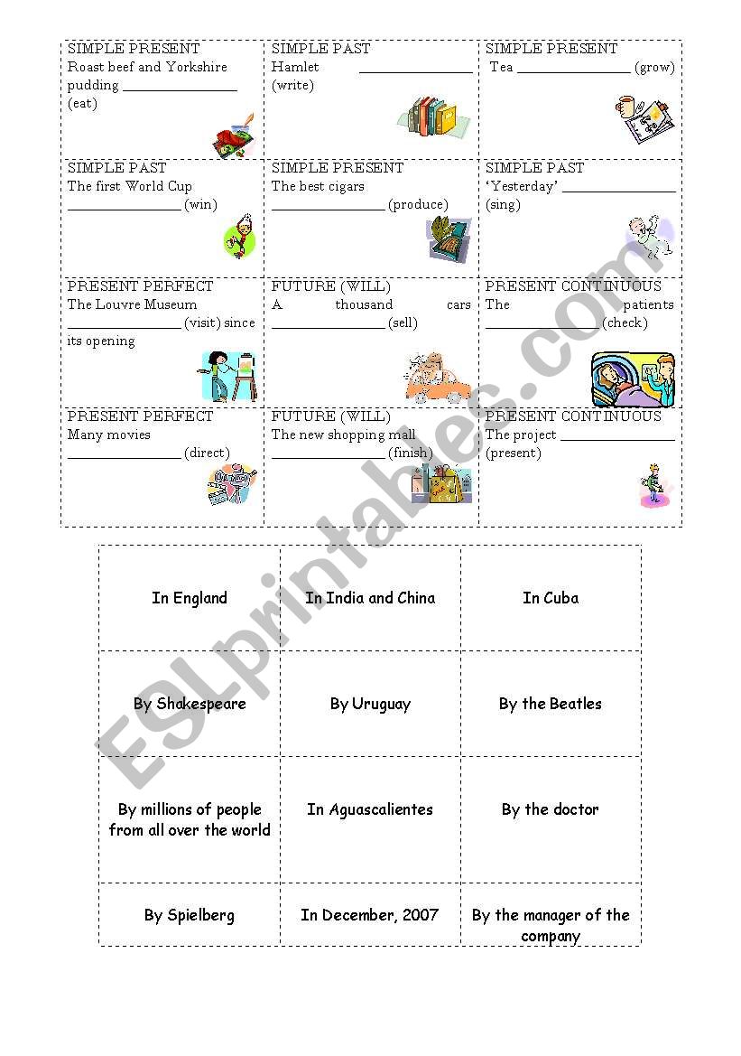 passive voice practice (various tenses)