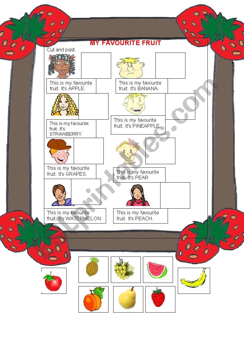 MY FAVOURITE FRUIT worksheet