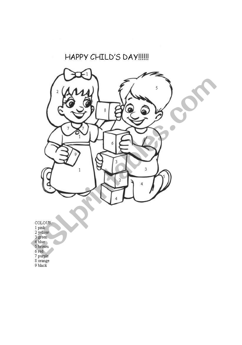 happy childs day worksheet