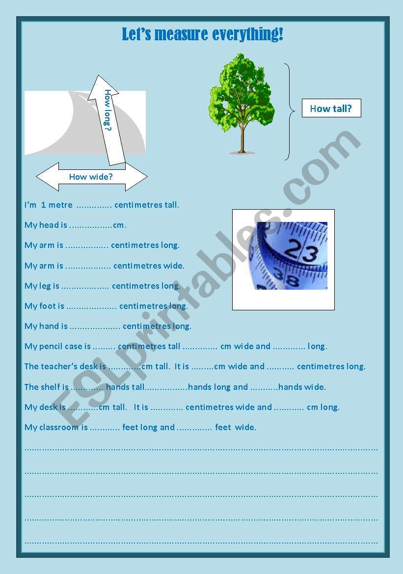 Let´s measure! worksheet Let´s measure! worksheet
