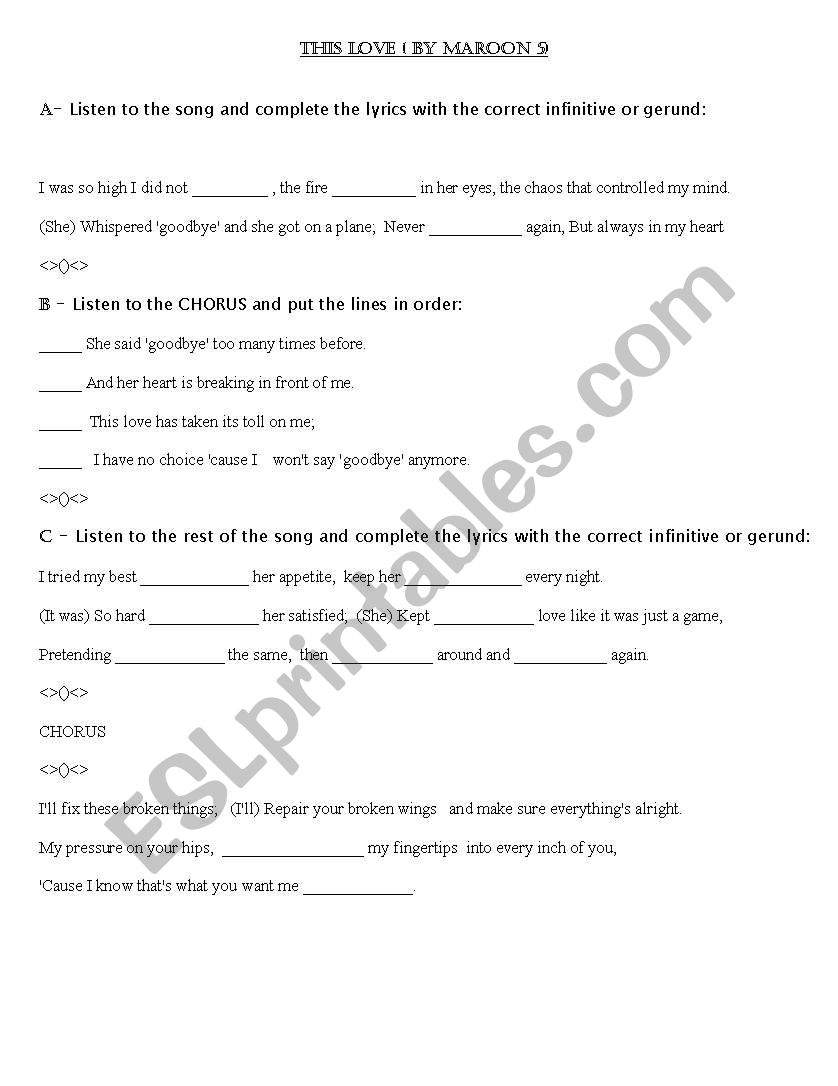 This love worksheet