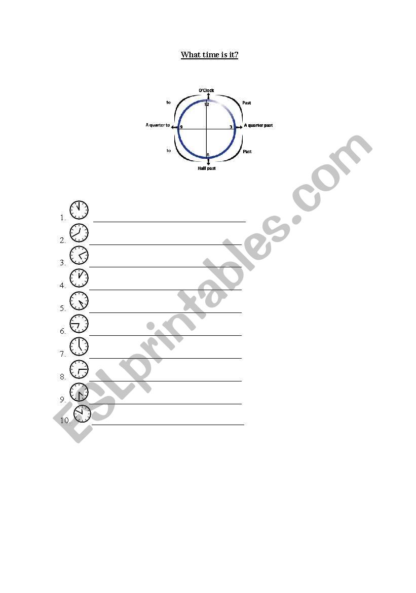 what time is it? worksheet