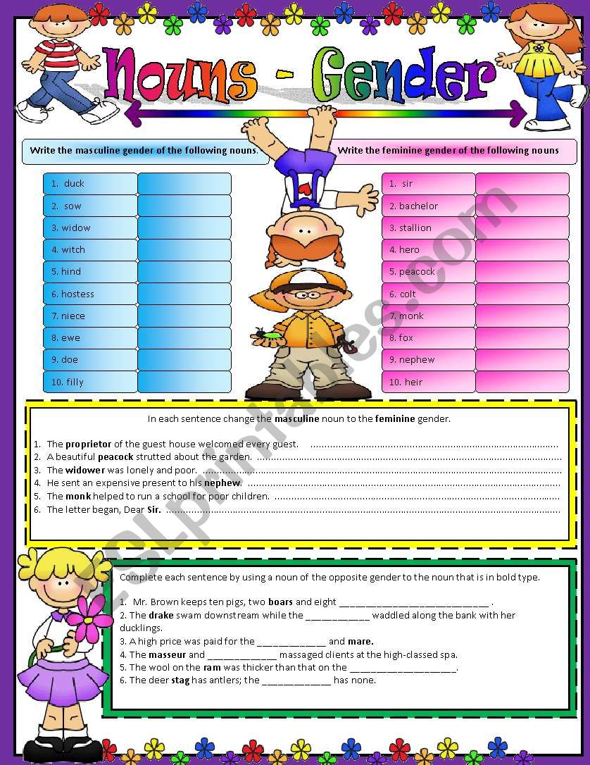 Nouns - Gender worksheet