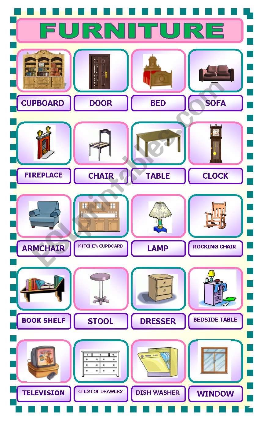 FURNITURE worksheet