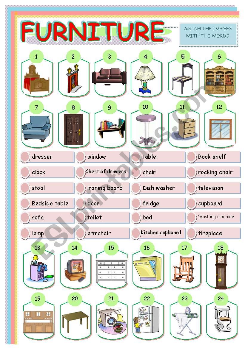 FURNITURE MATCHING worksheet