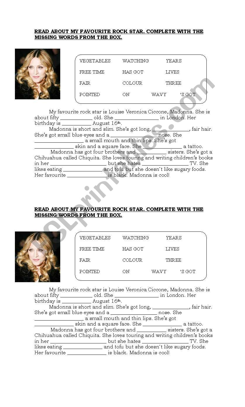 Describing people: model paraphraph writing