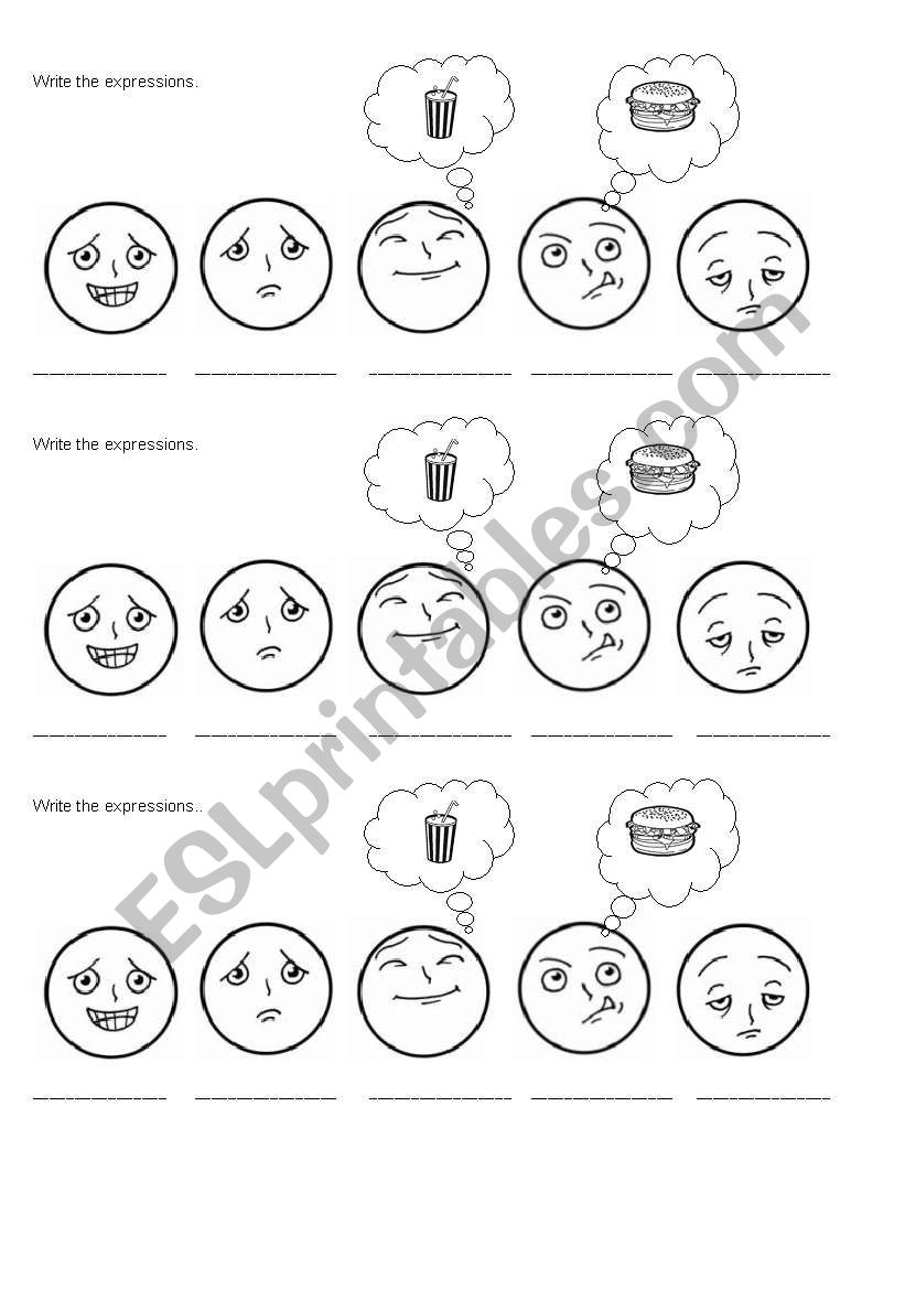 Write the expressions. worksheet