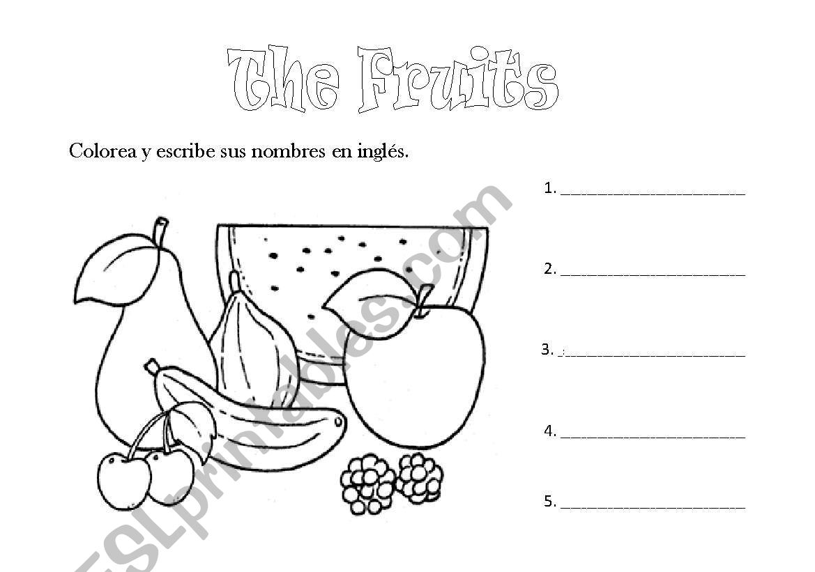 the fruits worksheet