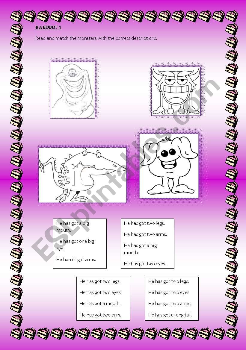 HAS GOT ... (WITH MONSTERS) worksheet