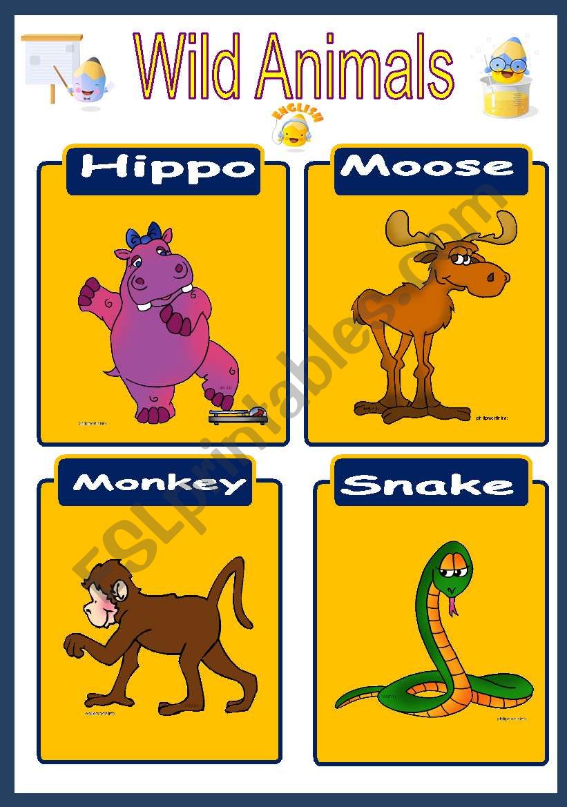 Wild Animals Flashcards 1 worksheet