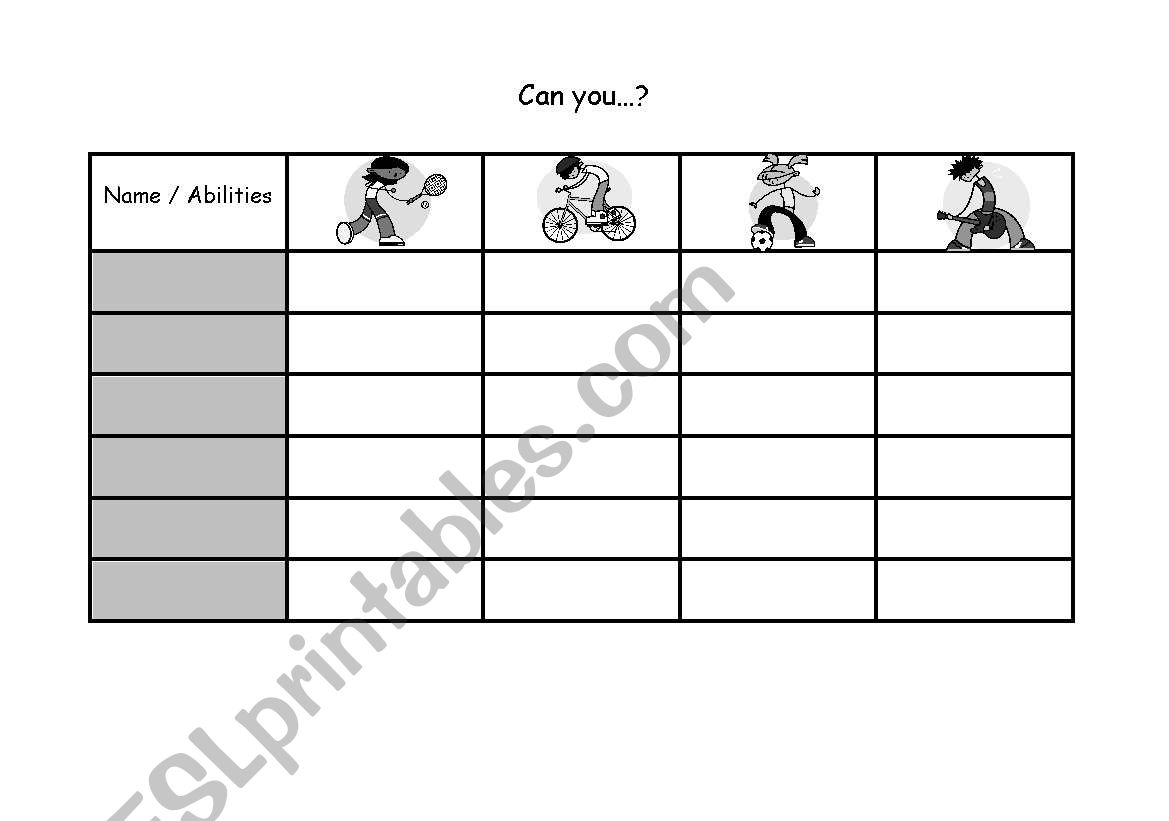 ABILITIES - Survey worksheet