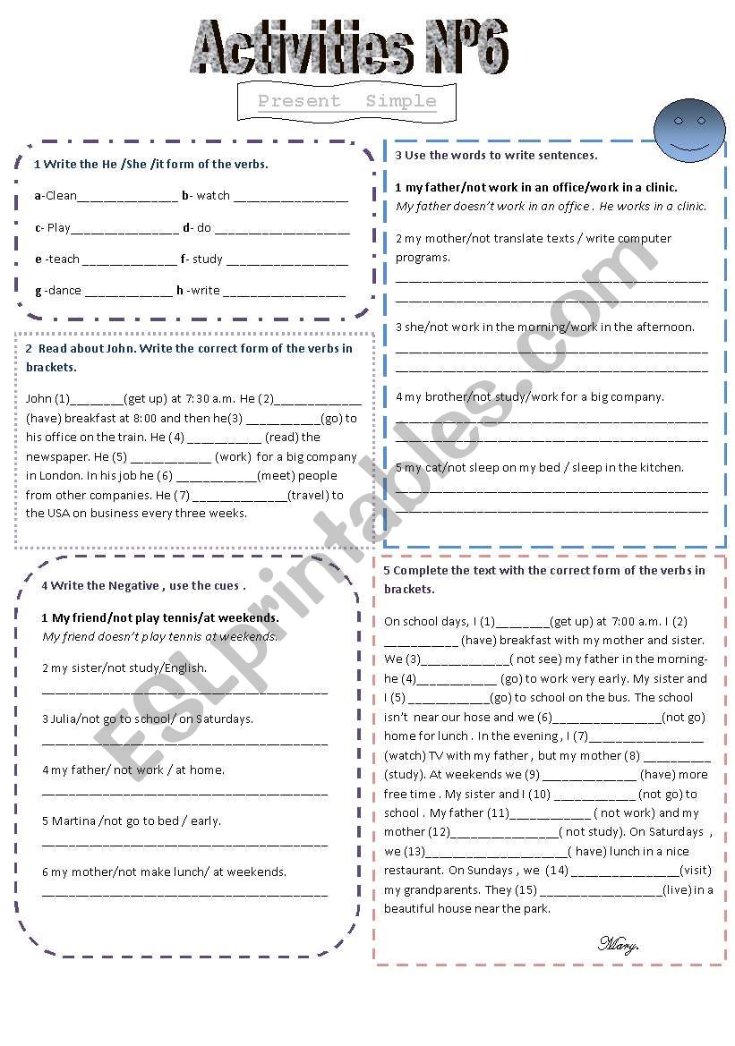 AcTivities N6 worksheet