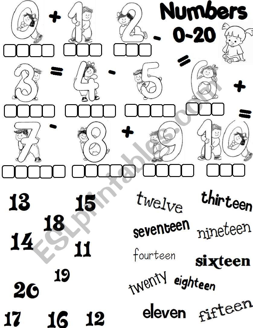 Numbers 0 To 20 Worksheet