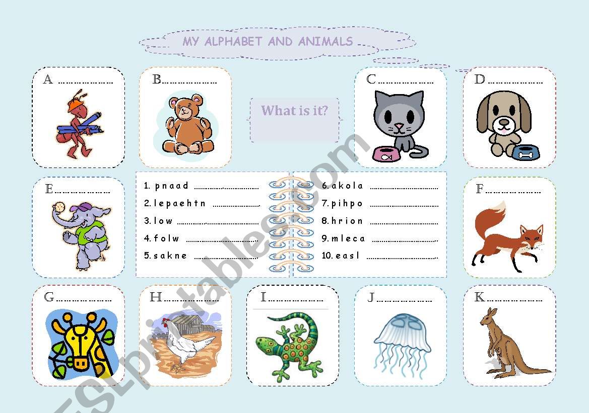 My Alphabet and Animals (2 pages)