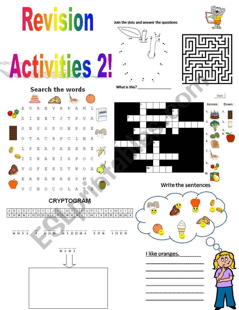 Revision activities 2! worksheet
