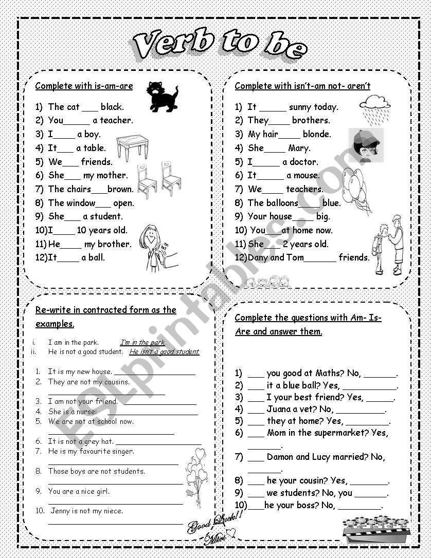 Verb to be worksheet