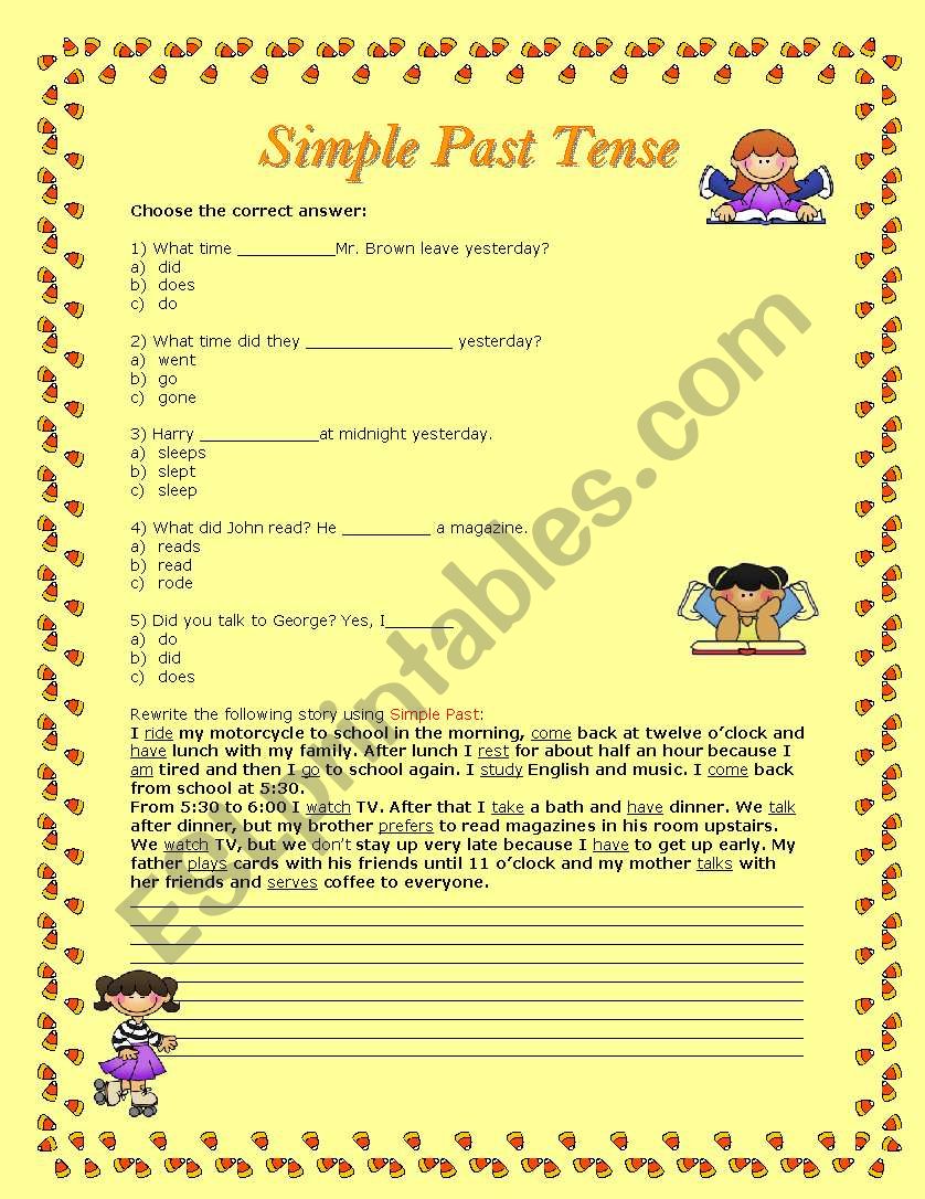 Simple Past Tense worksheet