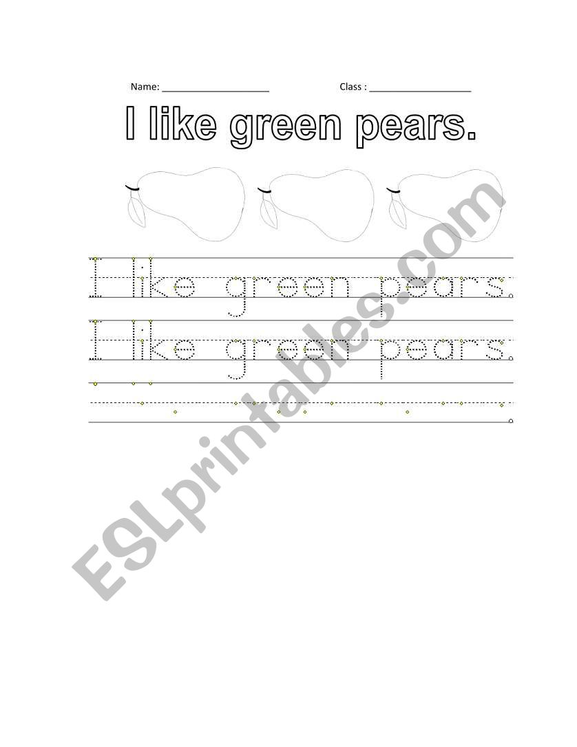 Tô chữ worksheet