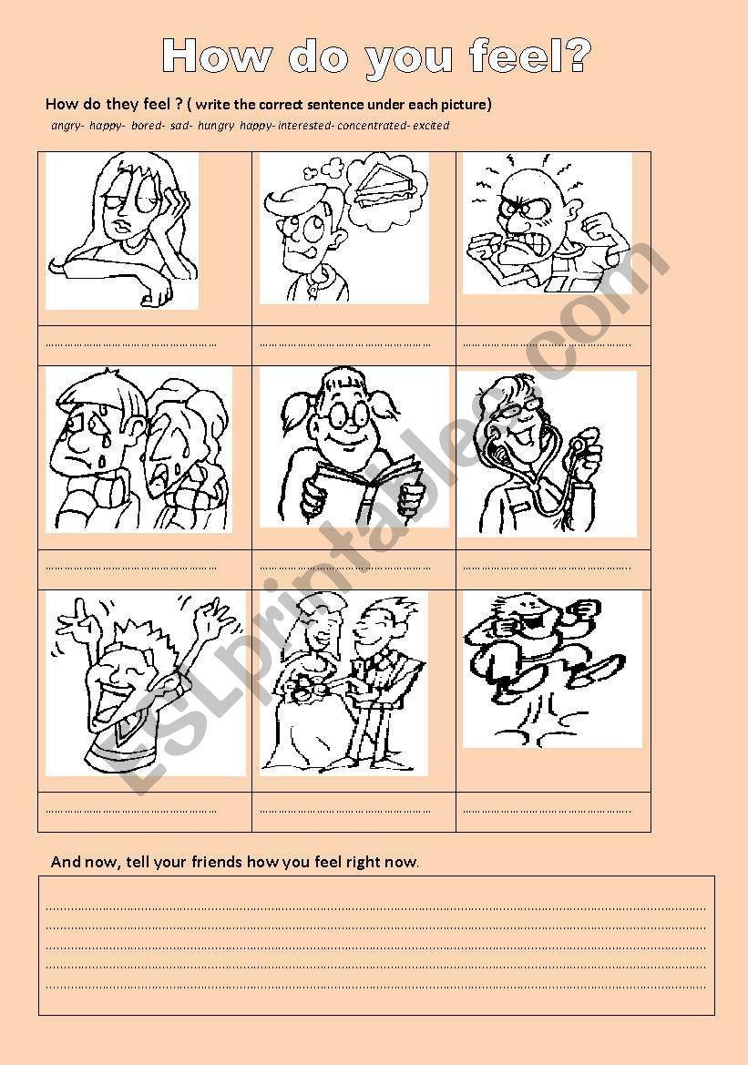 Feeling activity worksheet