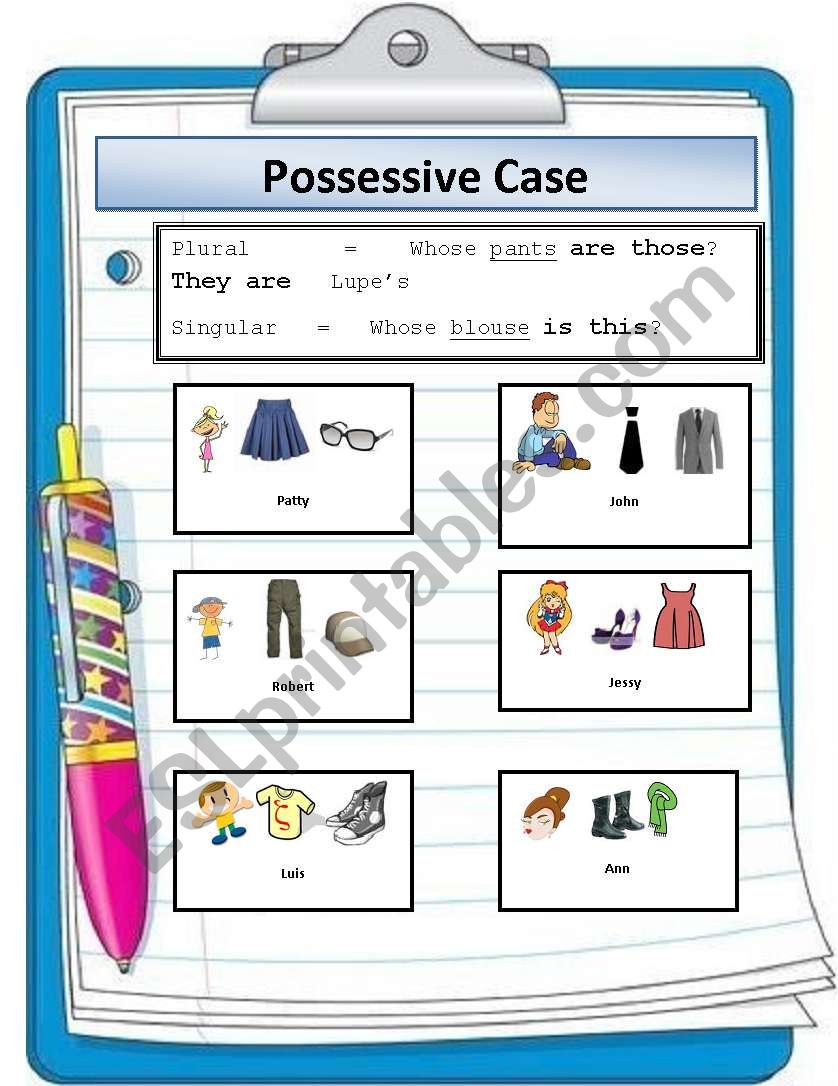 Possessive Case worksheet