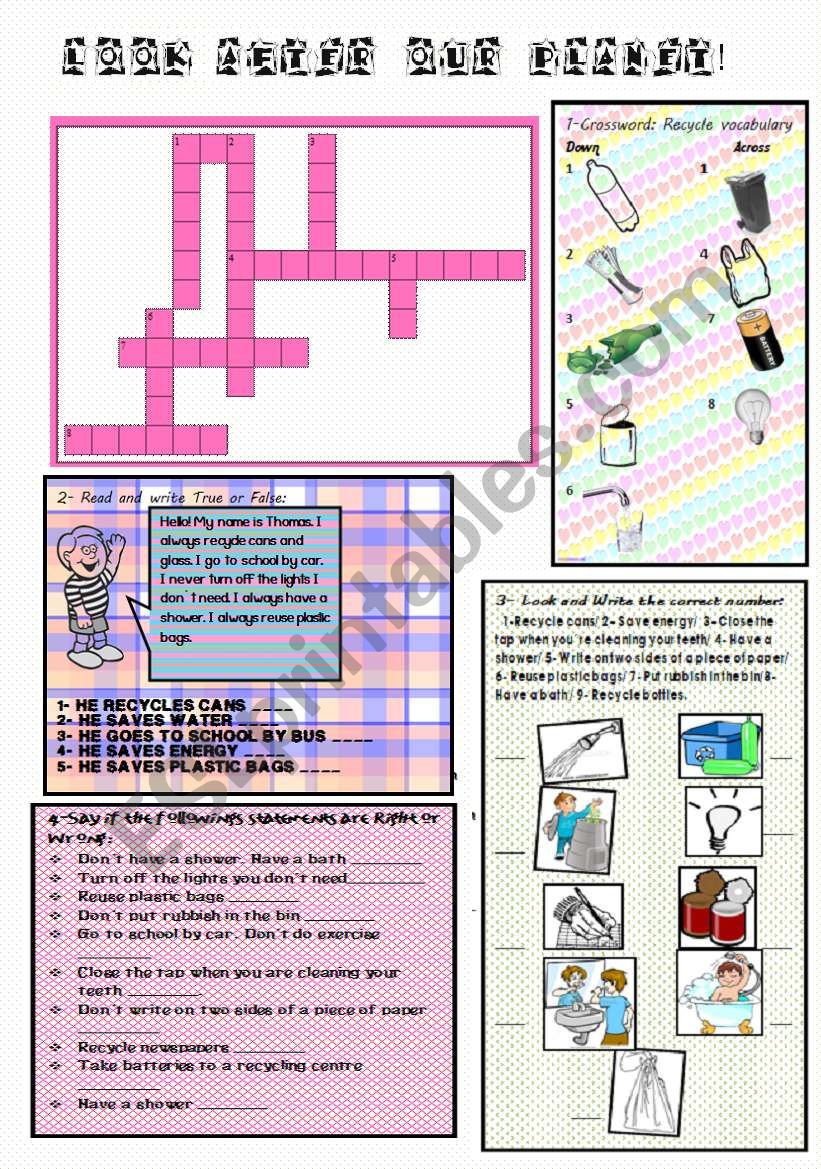 Look after our planet! worksheet