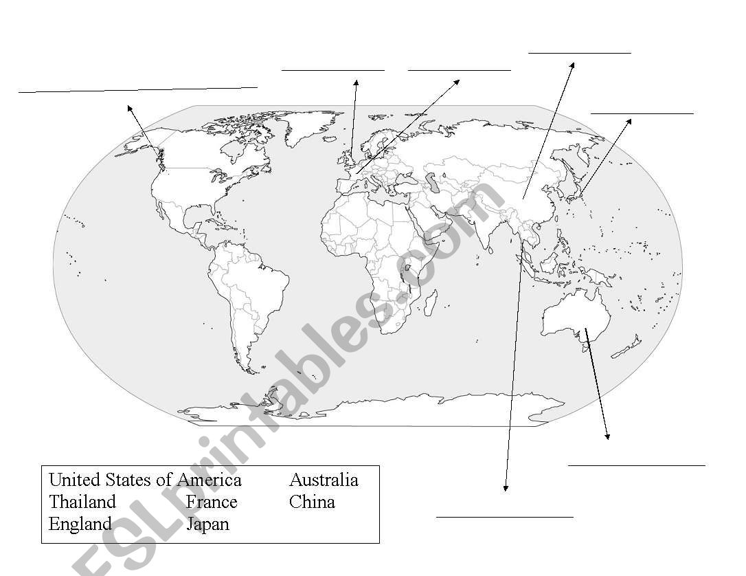 Practice with Countries worksheet