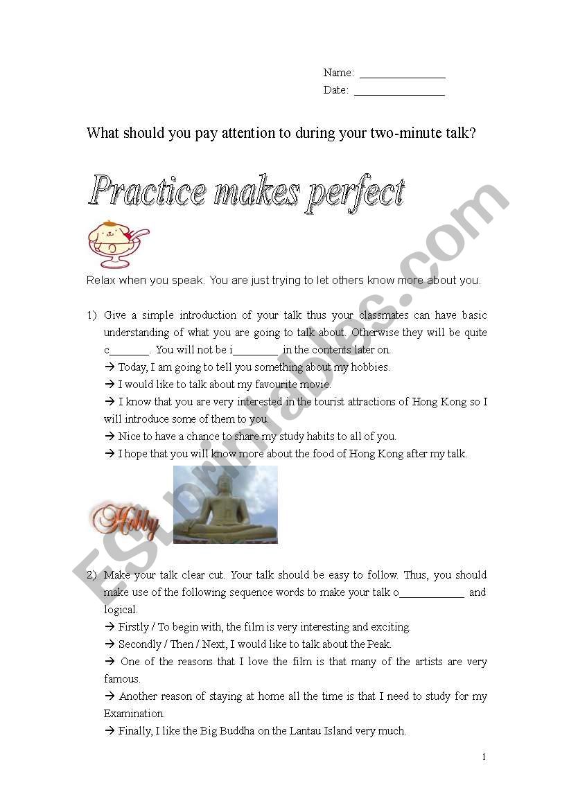 How to speak fluently?  worksheet