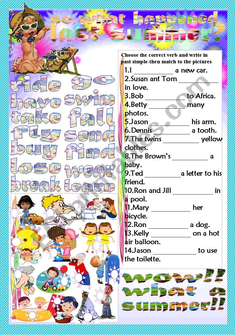 so,what happened last summer? worksheet