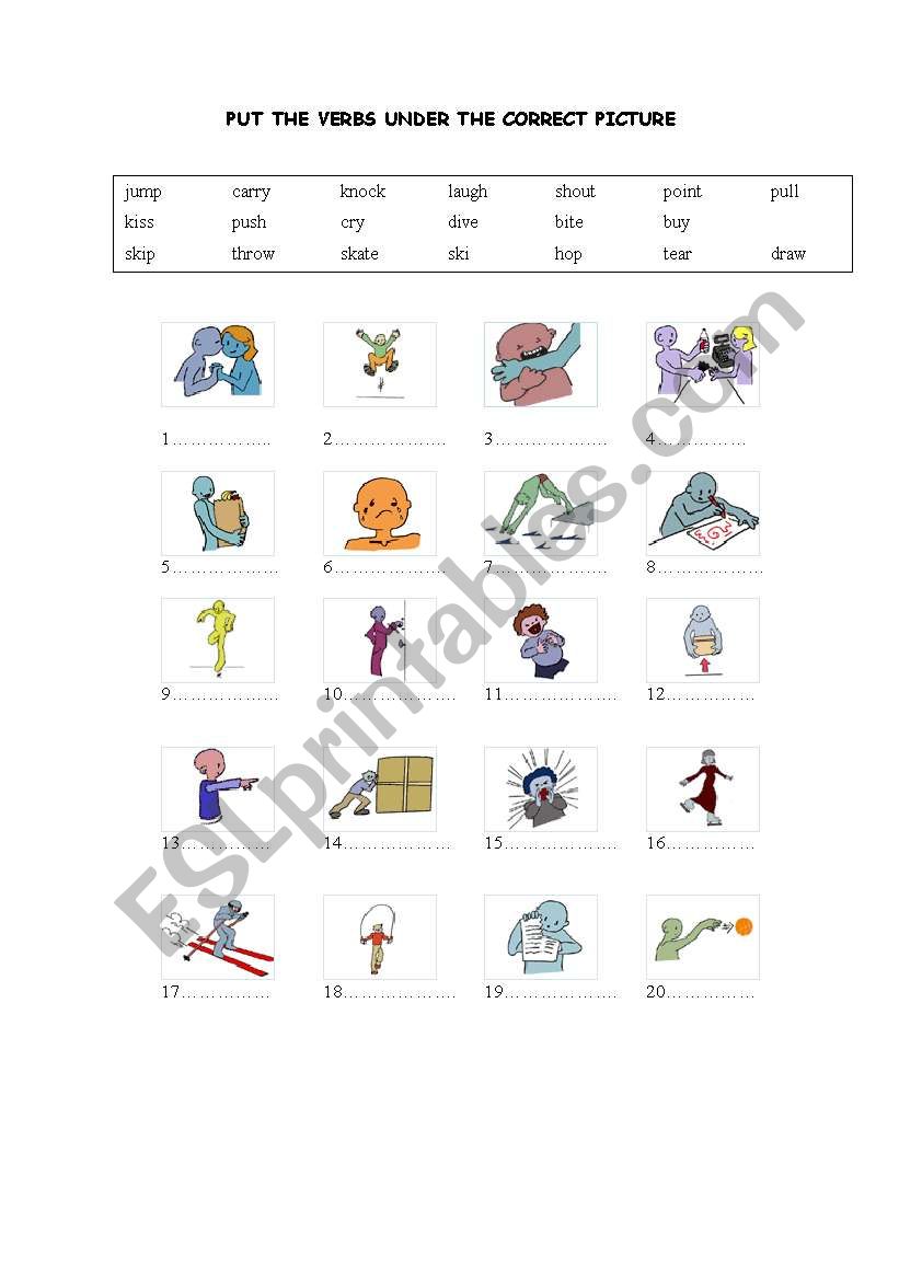 verbs worksheet